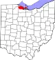Localização do Map of Ohio highlighting Ottawa County