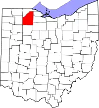 Localização do Map of Ohio highlighting Wood County