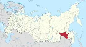 Localização do Oblast de Amur na Rússia.