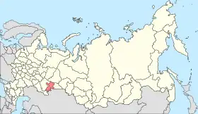 Localização do Oblast de Tcheliabinsk na Rússia.