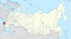 Localização do Krai de Krasnodar na Rússia.