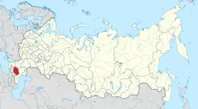 Localização do Krai de Stavropol na Rússia.