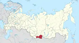 Localização da República de Tuva na Rússia.