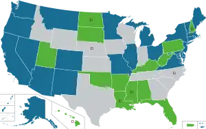 Mapa das leis de cannabis nos Estados Unidos