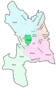 Localização de Západ em Košice