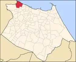 Mapa de Fortaleza com destaque para o bairro Barra do Ceará