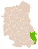 Localização do Condado de Hrubieszów na Lublin.