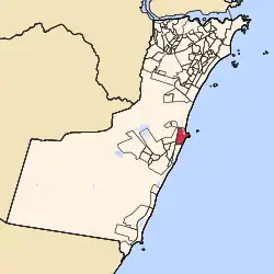 Mapa indicando a localização do bairro Barra do Jucu no município de Vila Velha, Espírito Santo