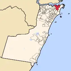 Mapa indicando a localização do bairro Centro de Vila Velha no município de Vila Velha, Espírito Santo