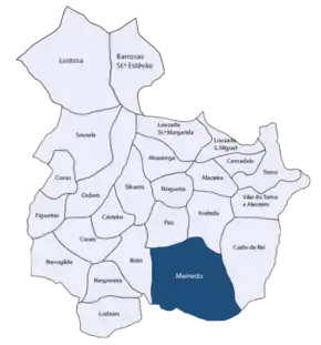 Localização no município de Lousada