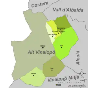 Mapa da comarca.
