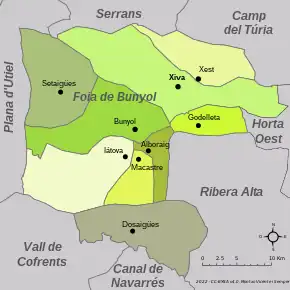 Mapa da comarca.