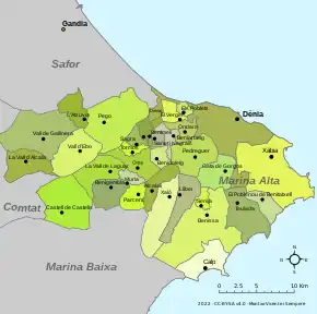 Mapa da comarca.
