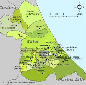 Mapa da comarca.