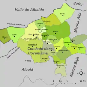 Mapa da comarca.