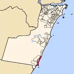 Mapa indicando a localização do bairro Ponta da Fruta no município de Vila Velha, Espírito Santo