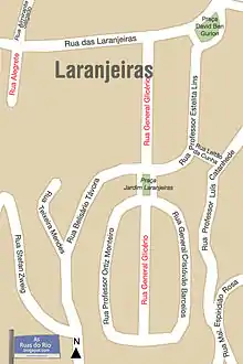 Mapa das ruas abertas no lugar da antiga Fábrica de Tecidos Aliança