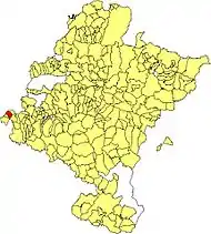 Localização do município de Cabredo em Navarra