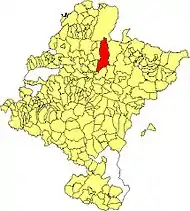 Localização do município de Esteríbar em Navarra