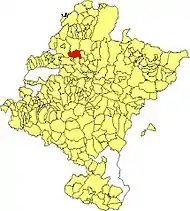 Localização do município de Imoz em Navarra