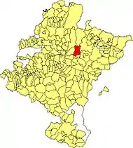Localização do município de Lizoáin-Arriasgoiti em Navarra