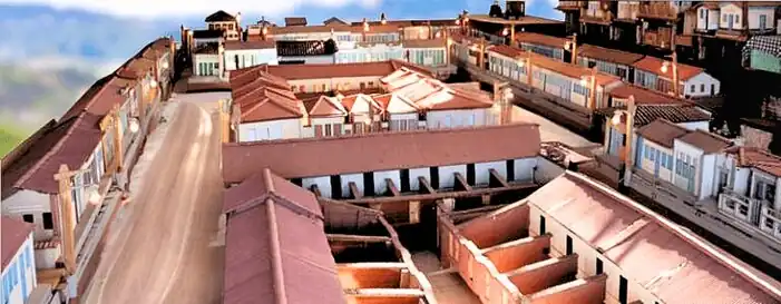 Maquete representa o distrito de Caturama nos anos 1950.