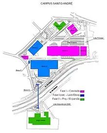Esquematização do Campus de Santo André.