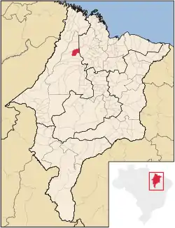 Localização de Araguanã no Maranhão