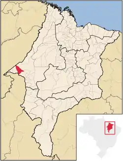 Localização de Cidelândia no Maranhão