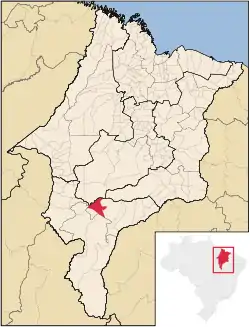 Localização de Fortaleza dos Nogueiras no Maranhão