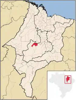 Localização de Itaipava do Grajaú no Maranhão