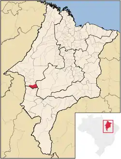 Localização de Lajeado Novo no Maranhão