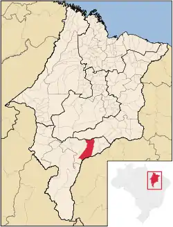 Localização de Loreto no Maranhão