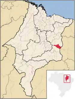 Localização de Matões no Maranhão