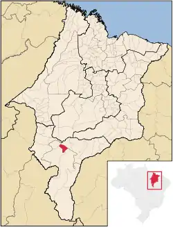 Localização de Nova Colinas no Maranhão