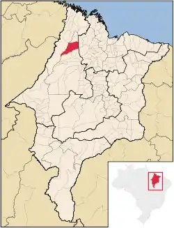 Localização de Nova Olinda do Maranhão-MA no Maranhão