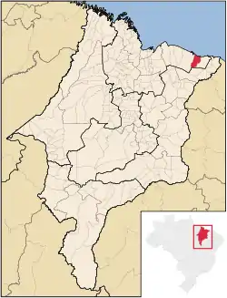 Localização de Paulino Neves no Maranhão