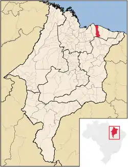 Localização de Primeira Cruz no Maranhão