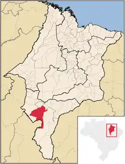 Localização de Riachão no Maranhão
