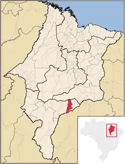 Localização de São Félix de Balsas no Maranhão