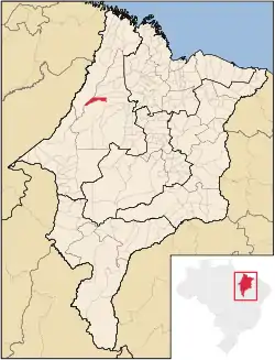 Localização de São João do Caru no Maranhão