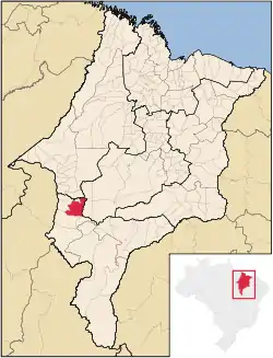 Localização de São João do Paraíso no Maranhão