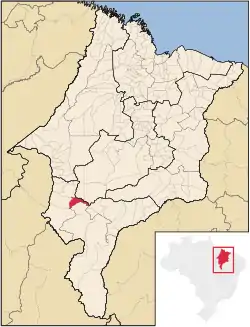 Localização de São Pedro dos Crentes no Maranhão