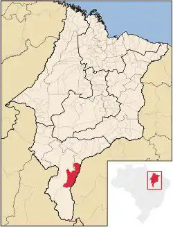 Localização de Tasso Fragoso no Maranhão