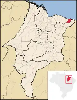Localização de Tutóia no Maranhão