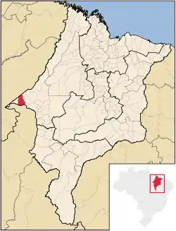 Localização de Vila Nova dos Martírios no Maranhão