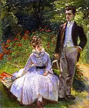 The Artist's Son and Sister in the Garden at Sèvres, óleo sobre tela, 1890
