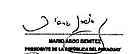 Assinatura de Mario Abdo Benítez