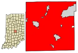 Localização no condado de Marion