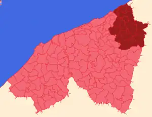 Localização da Província, dentro da região.